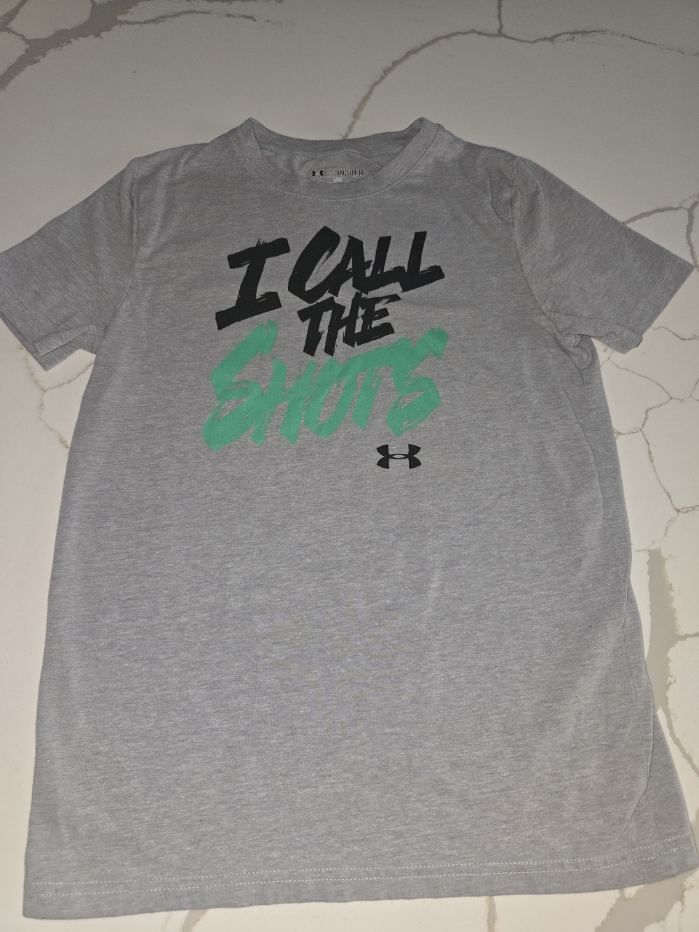Under Armour Gray Short-Sleeve Graphic Tee with Green & Black Print